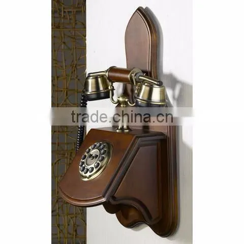 Handmade Antique Telephone Wood Vintage Wall Phone