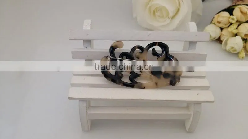 Hot sales brand name acrylic bobby pins adult fancy butterfly hair pin classic tortoise shell acetate hair pins