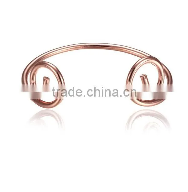 Wholesale Unisex Magnetic Rose Gold Open Bangle Jewelry Straitjacket Bracelet for Women