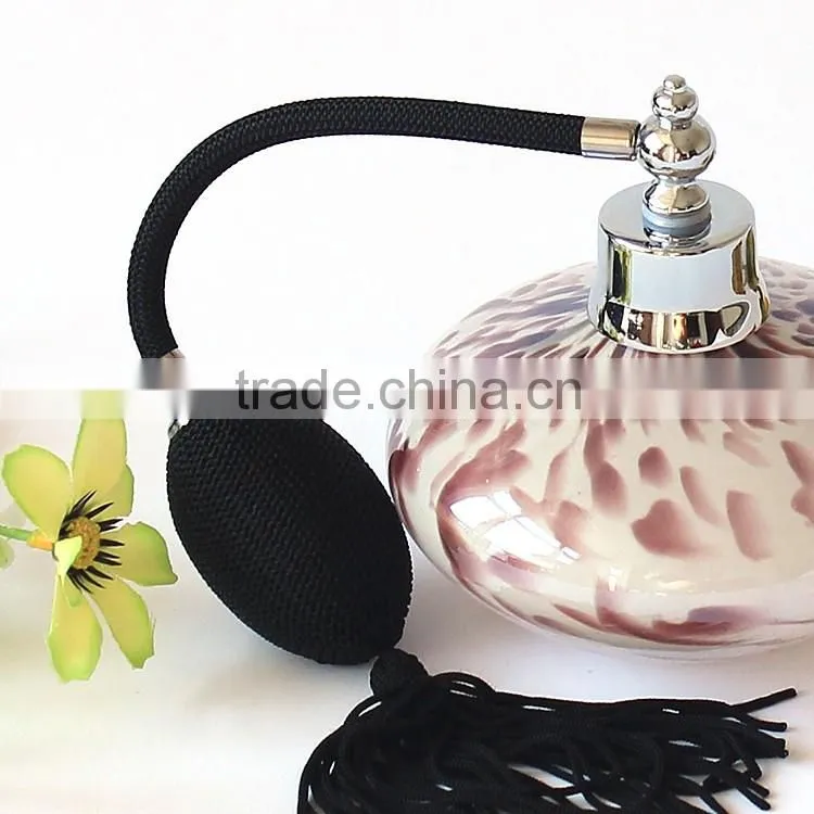 100ml Purple Point Handmade Glass Spray Perfume Bottle Atomizer Air Bag Cover
