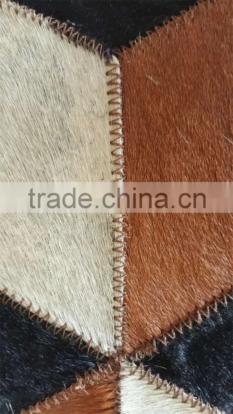 area patchwork cowhide rug for living room