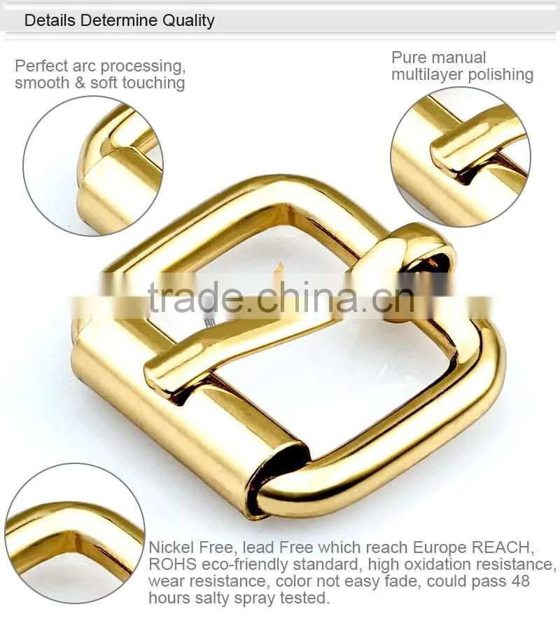 Gold Metal Roller Pin Buckle For Handbag