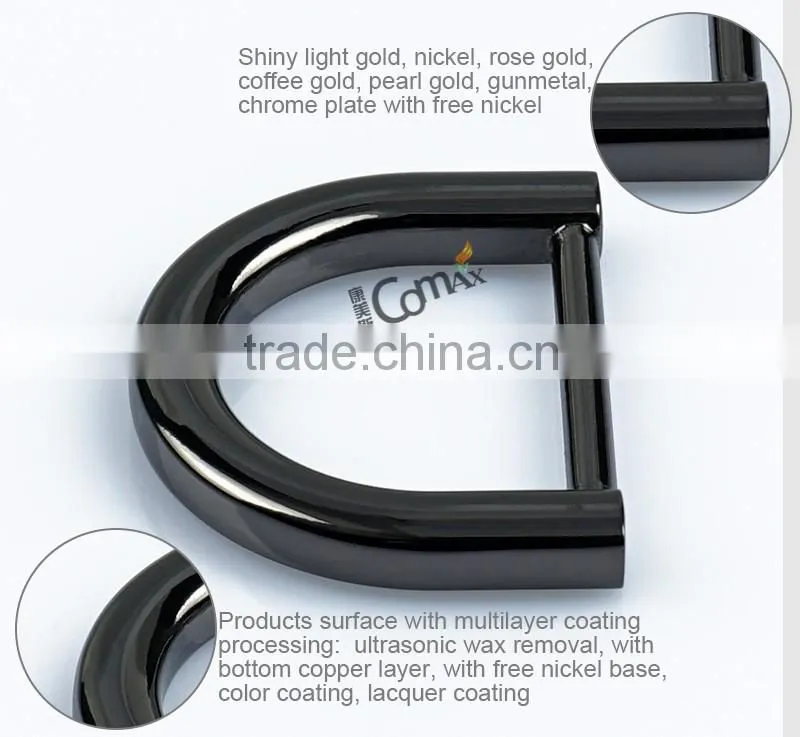 Smooth Gunmetal Backpack Ring Black Alloy Bulk Metal D Ring