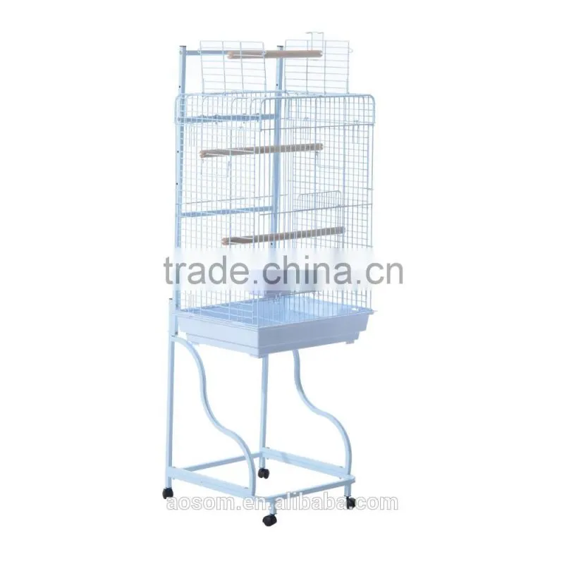 Pawhut 58" White Garden Decor Metal Bird Cage