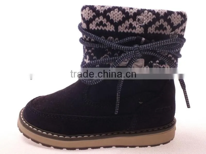 Fashion girl winter boots with lace decoration 2014