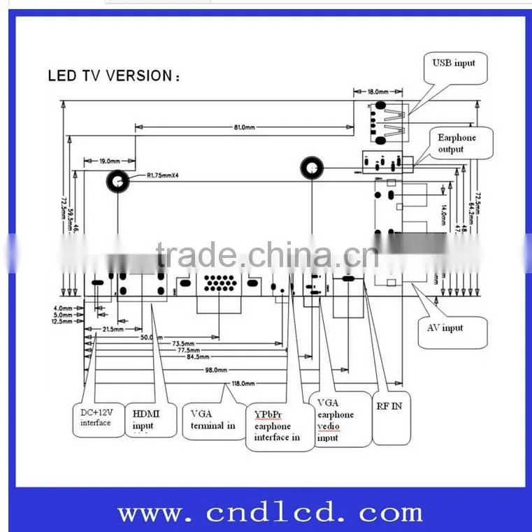 TFT LCD Panel With Single/Dual LVDS For TV Support Polarization/Shutter 3D