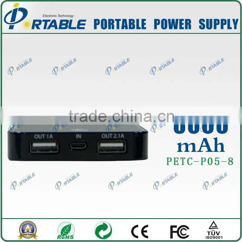 colorful portable power bank with led light 8000mAh Power Bank Oem
