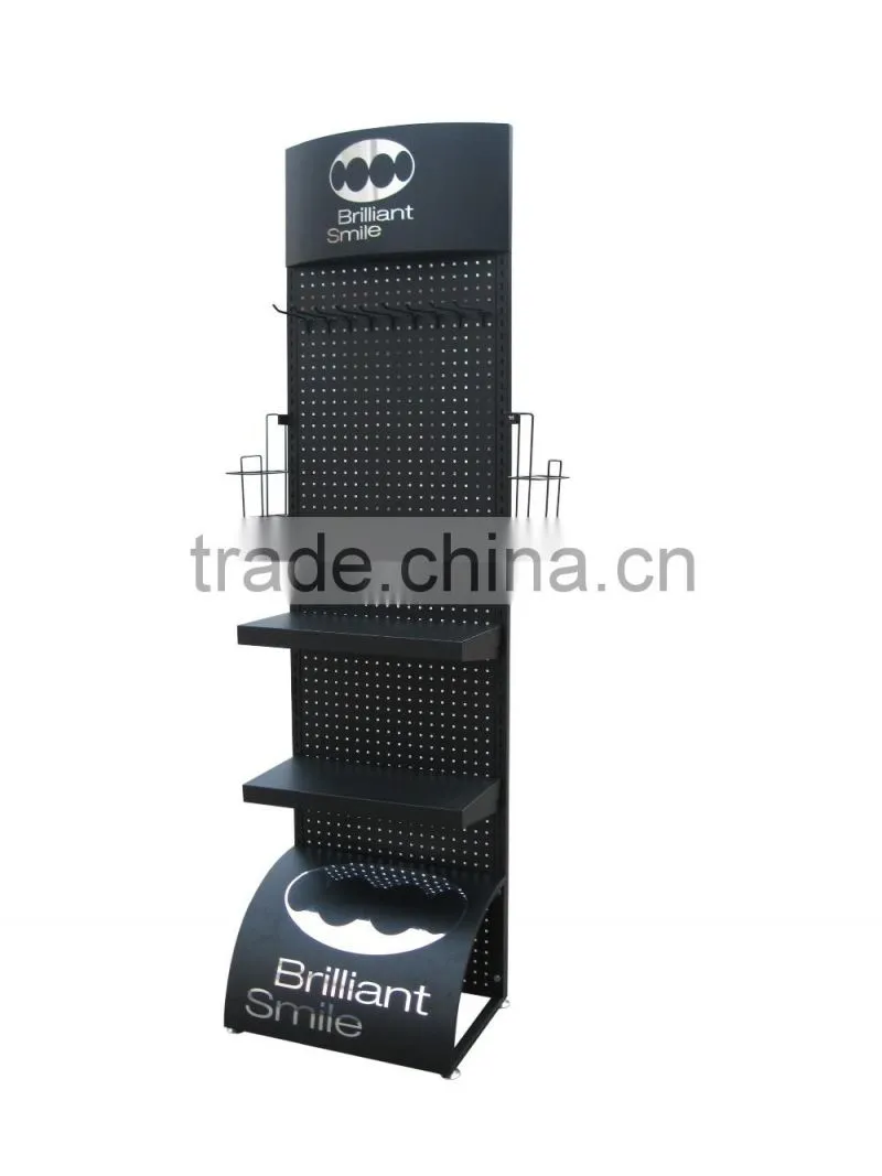 Custom perforated sheet metal display,metal pegboard display stand,desktop metal display rack