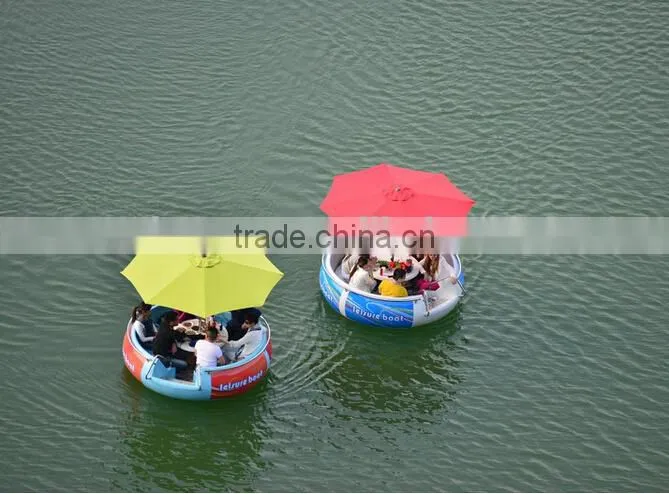 Environmental factory donut BBQ Yacht with electric motor,BBQ donut Boat for sale