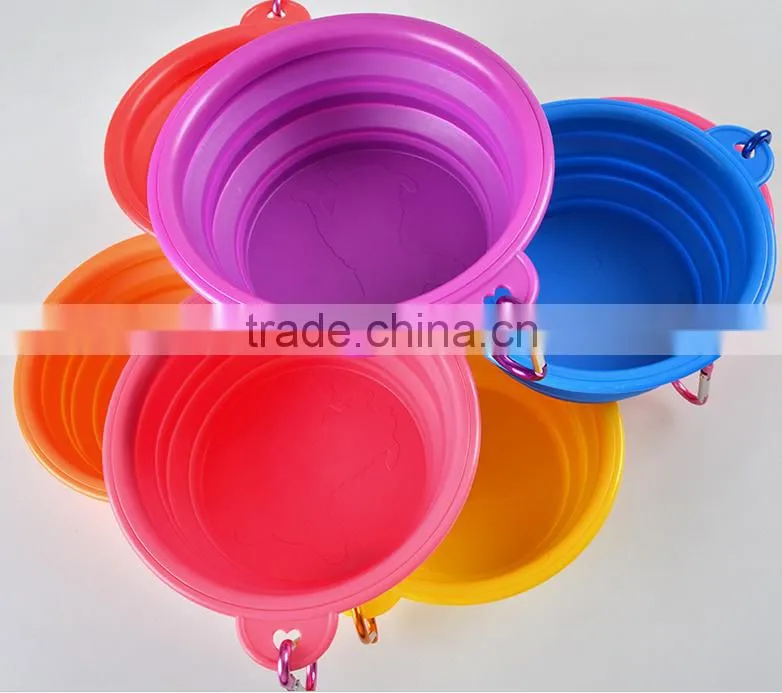 wholesales mountaineering pet silicone foldable bowl