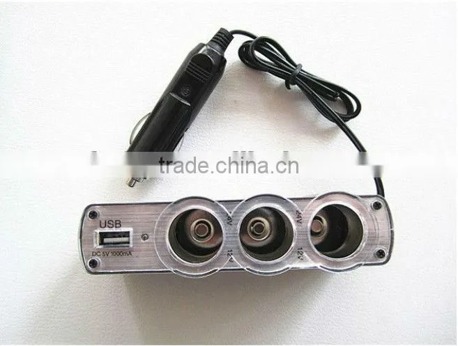 USB Car cigarette charger Multi socket universal USB car charger