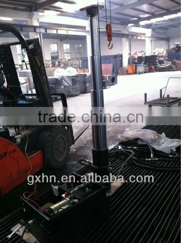 Hydraulic power unit for small dump truck & platform stacker