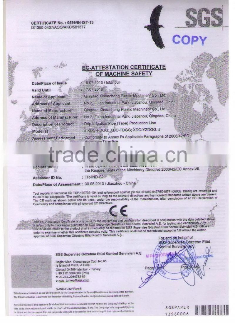 plastic Pipe production Line of PE