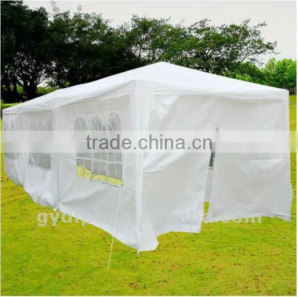 3*9m PE gazebo with two sidewalls and doors