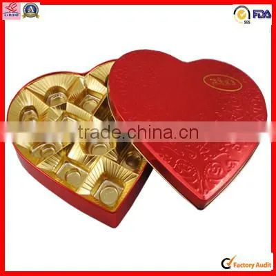red heart shape wedding gift tin boxes