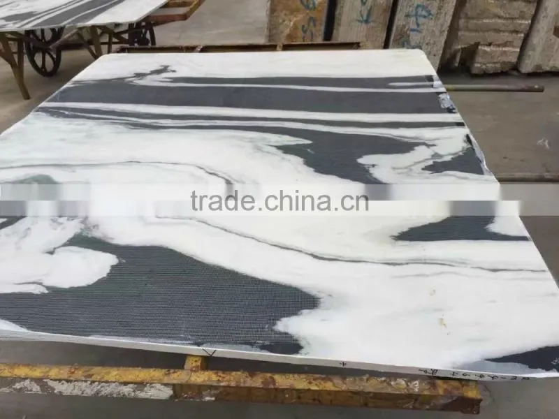 panda white marble polished wall tiles
