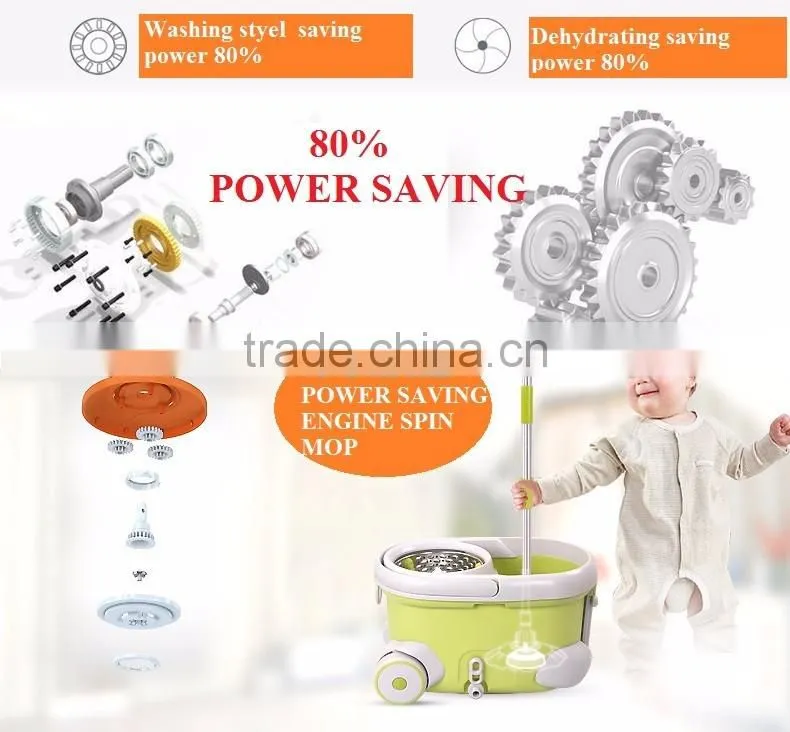 Vivinature Stainless Steel Deluxe Rolling Spin Mop