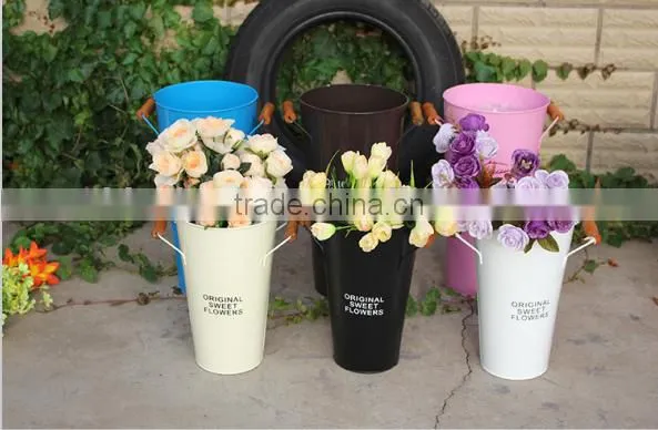 guangxi display flower bucket home & garden metal hanging vases