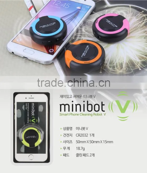 Mini Portable ASHUTB Minibot V Smartphone Screen Cleaner, Creative Gift Robot Cleaner For Smartphone/Tablet Screen For Wholesale