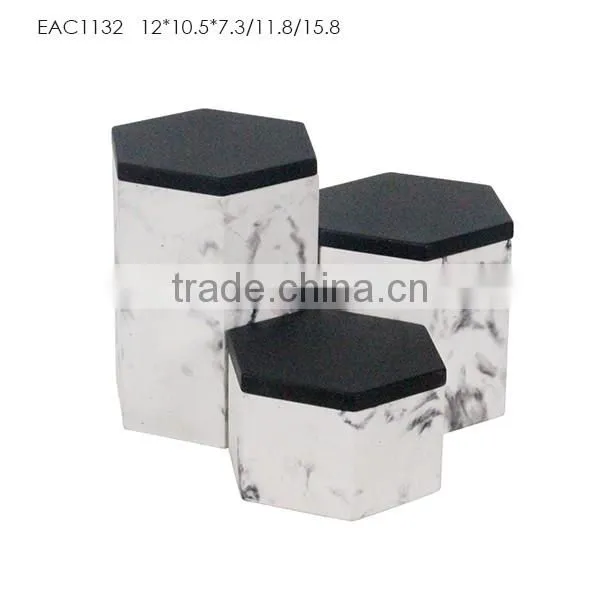 factory directly sale marble yellow kitchen canisters