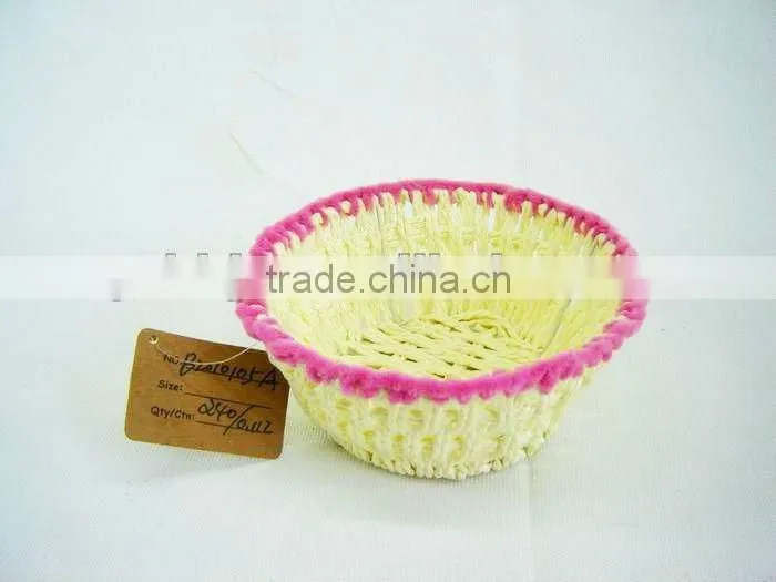 Paper rope woven iron frame storage gift basket