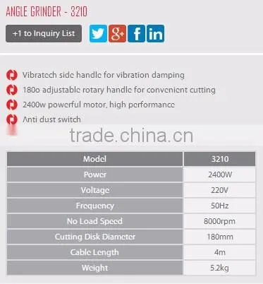 RONIX HIGH QUALITY INDUSTRIAL LEVEL ANGLE GRINDER 180MM-2400W MODEL 3210