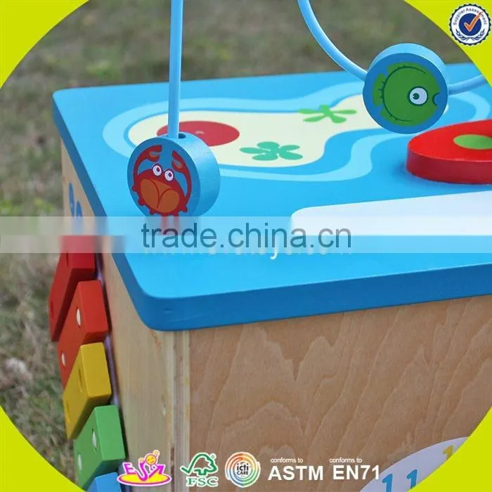 2017 wholesale 5 in 1 baby wooden activity cube new design kids wooden activity cube funny children wooden activity cube W11B136
