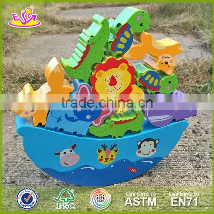 Wholesale intelligent wooden balance blocks game toy funny baby wooden balance blocks game W11F005