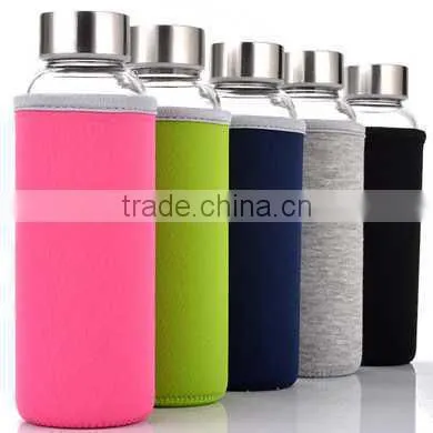 420/550ML sport water bottle with steel mesh
