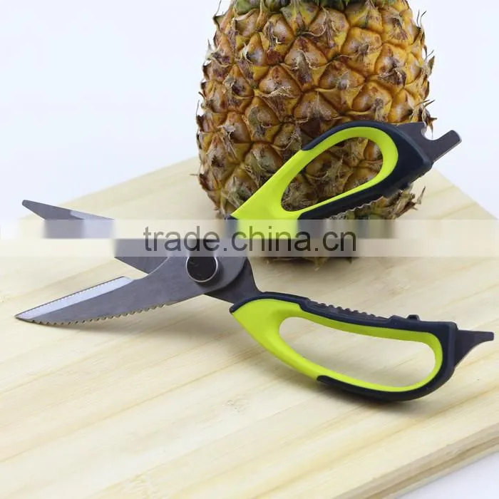 Stainless Steel Heavy Duty Checkered Chef Multifunction Kitchen Scissors