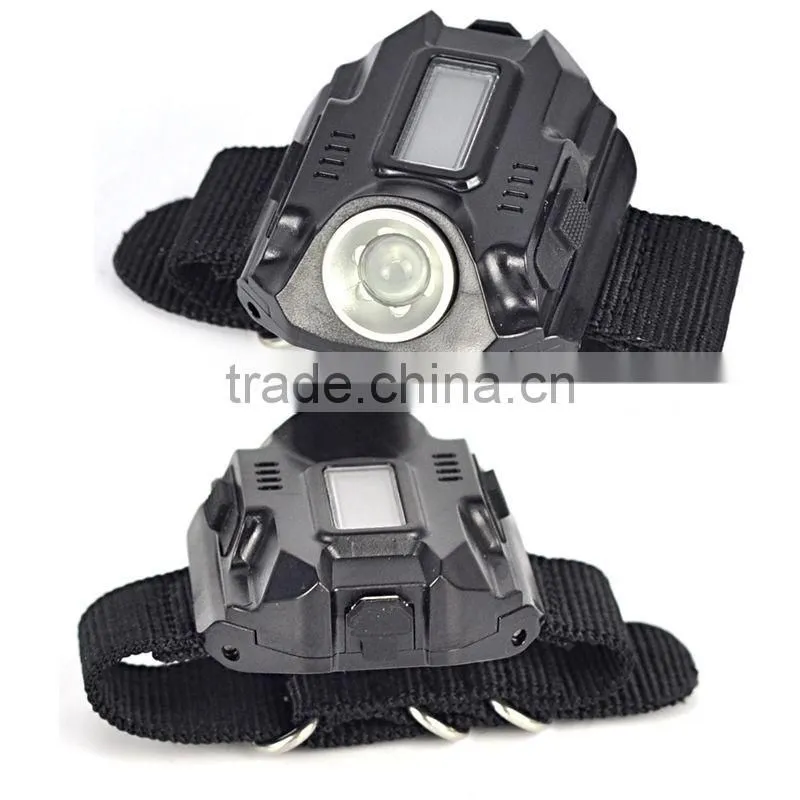 2016 hot Waterproof Tactical R5 Rechargeable LED Flashlight Torch Wrist Light Lamp 3-Mode