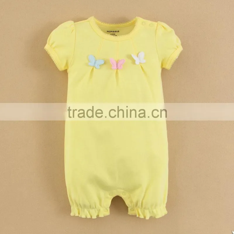 MOM AND BAB Cute Baby Gilrs Clothing Pink Baby Romper Embroidery Baby Bodysuit Pink