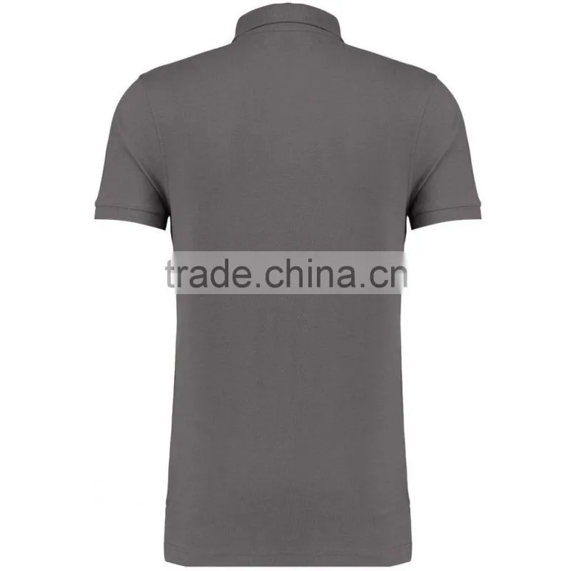 MGOO Fast Production Grey Plain Basic T shirts Mens Solid Plain Polo Ribbed Neck
