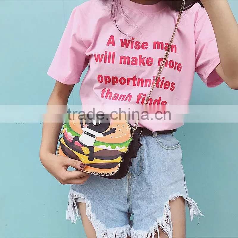 2017 New Cute Cartoon PU Leather Women Ice Small Chain Clutch Crossbody bags Girl Shoulder Messenger bag