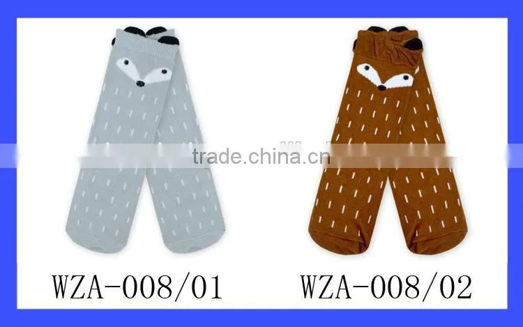 Gray Fox Socks Knitting Cotton Warm Winter Kids Sassy Leg Warmers Wholesale