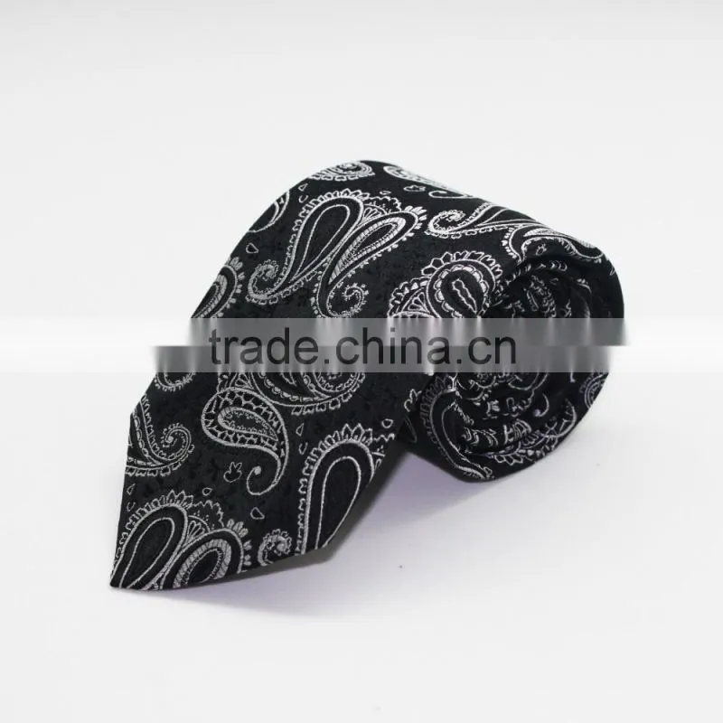 Top grade nature silk cashew pattern standard size woven necktie