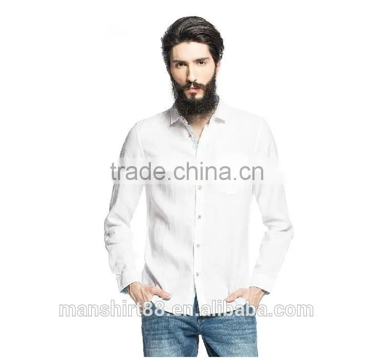 2016 fashion men's 100% hemp shirt