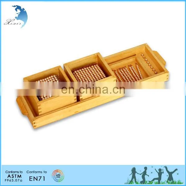 Preschool Wooden Educational Montessori Material EN71 Mathematic Toy Subtraction Snake Game in 4 Boxes