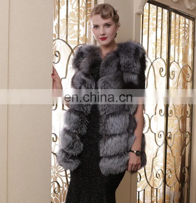2015 New Design China Wholesale Fox Fur Vest Womens Real Fur Vest