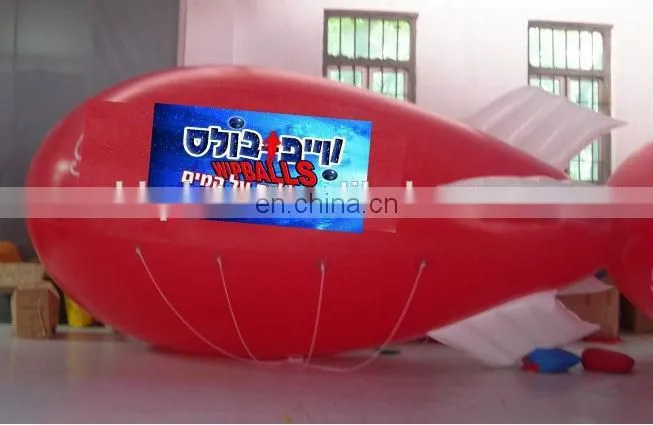 giant 10m PVC Flying inflatable advertising zeppelin helium balloon for decoration