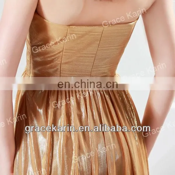 2015 Luxurious Golden Evening Prom Party Gowns Long Dresses CL4418