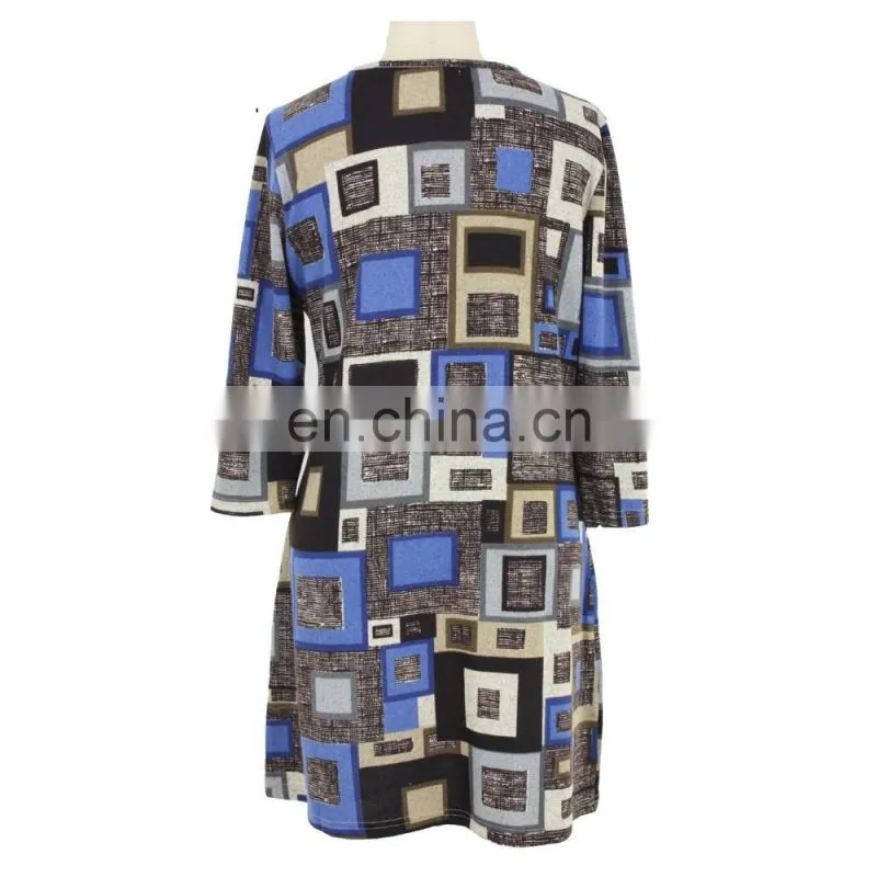 Red floral print 3/4 sleeve dress