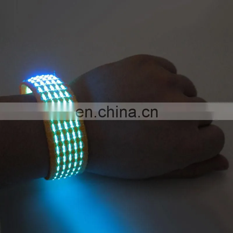 Hot sale flashing led wristbands led nylon wristband led light up wristband
