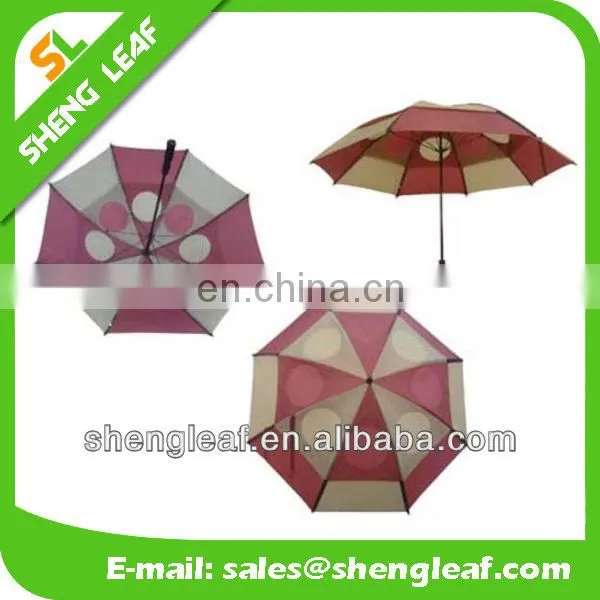 Golf umbrella with double canopies and air vents