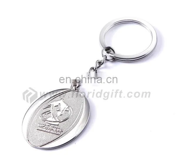 Stock cheap price metal house shape/round keychain with custom logo