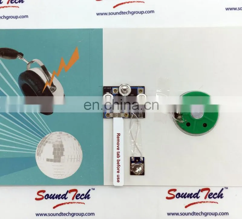 Wafer press trigger sound module for greeting card