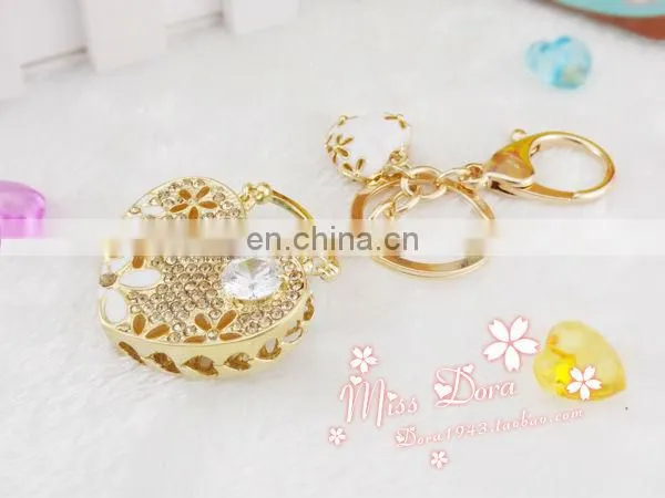 Wholesale double heart jewel keychain CD-KD039