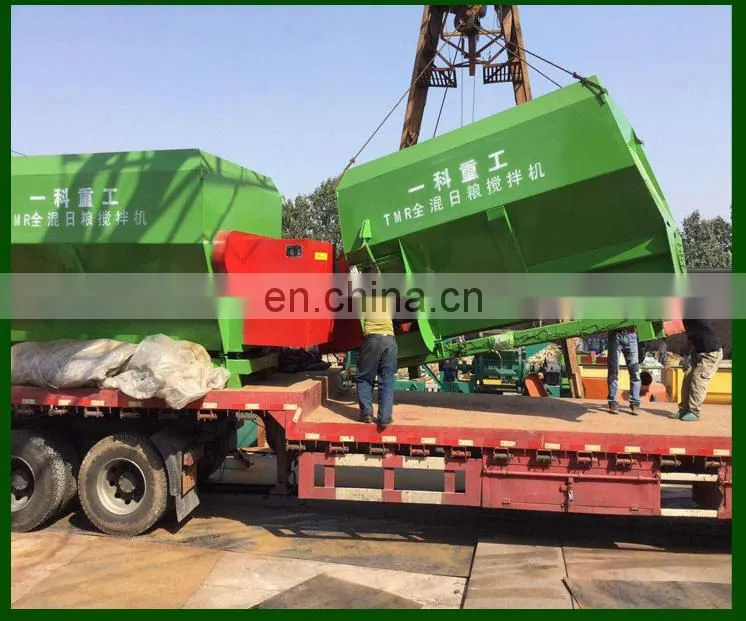 dairy farm horizontal and fixed cattle feed mixer