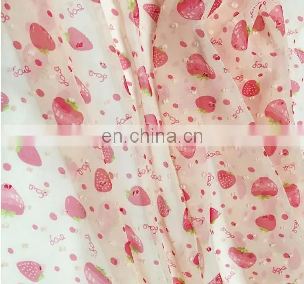 China supplier fruit design printed chiffon fabric for garment