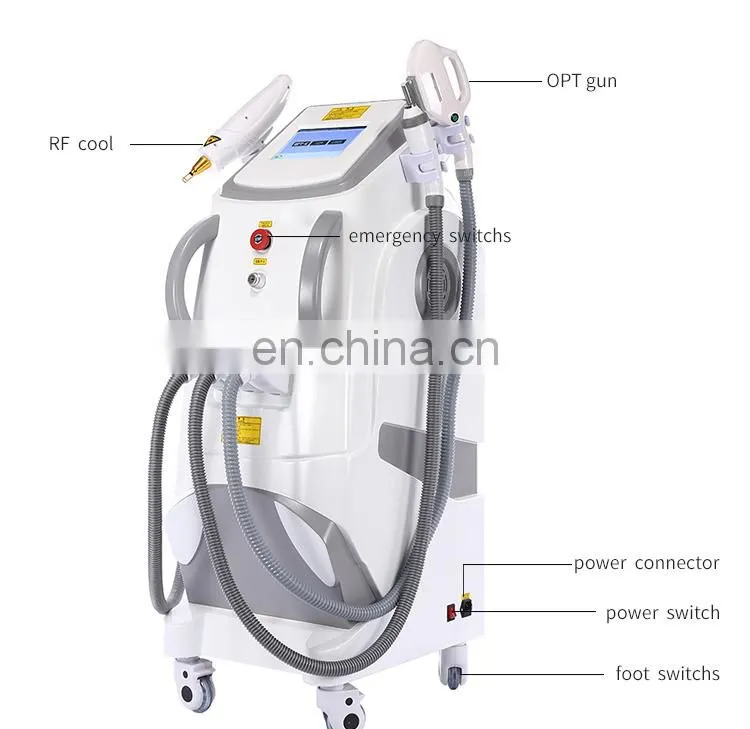 Factory price 4 in 1 korea shr+ipl+rf hair removal tattoo removal nd yag laser 532nm 1064nm 1032nm skin lift beauty machine